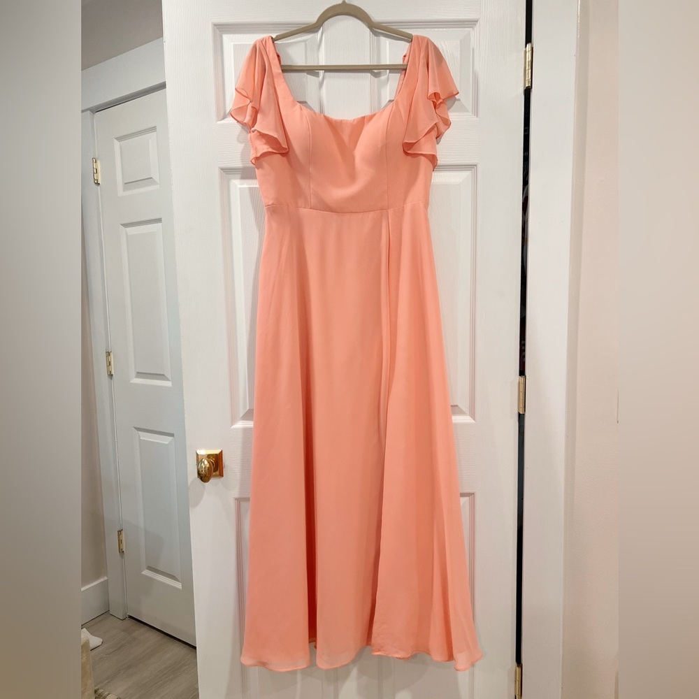 Azazie Bondi Coral Bridesmaid Dress